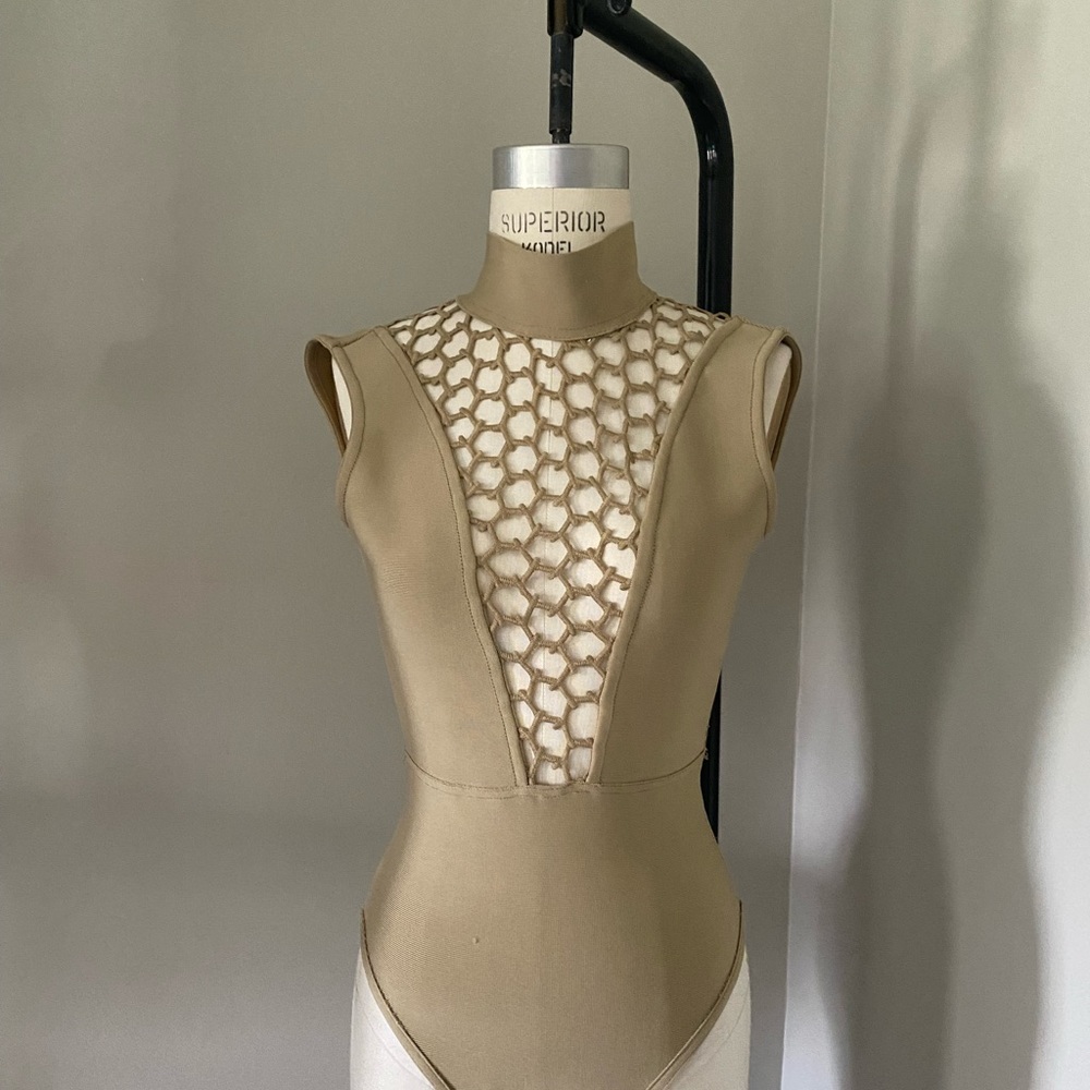 Beige Abstract Body Suit!